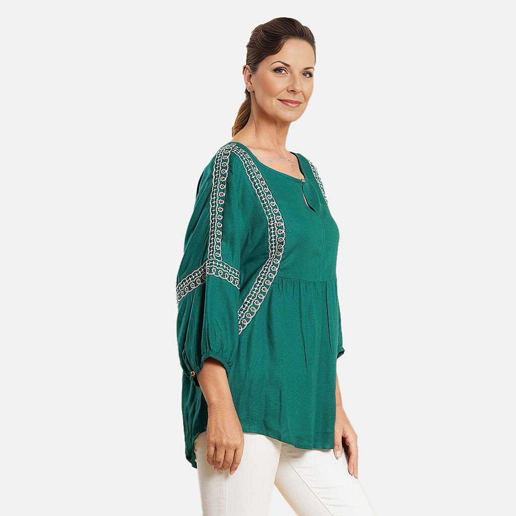 TAMSY Embroidered Top  - Green 7147259 5