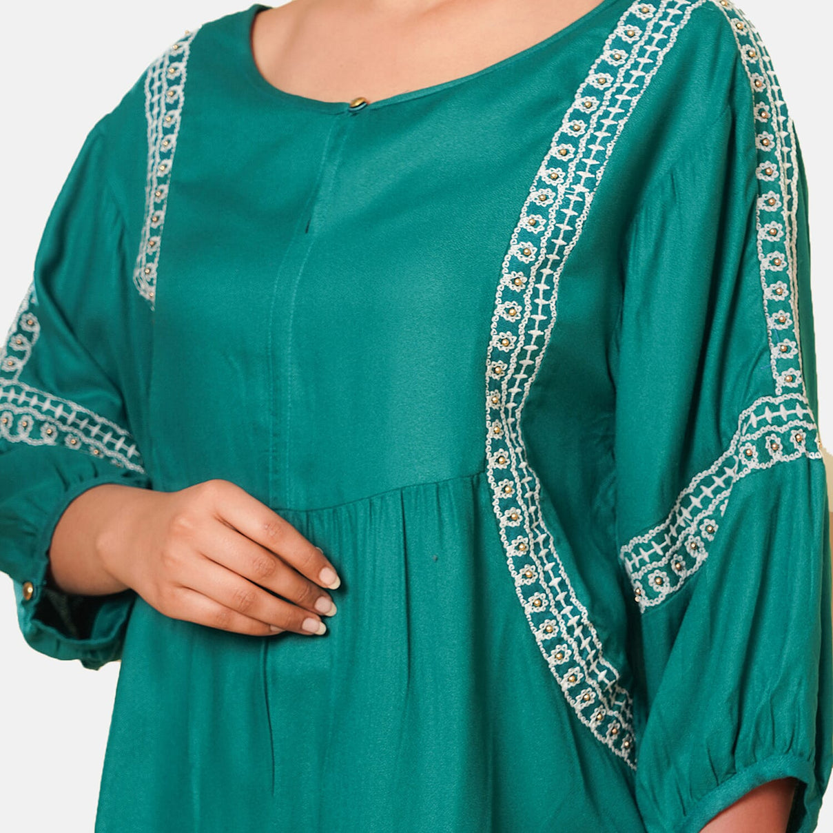 TAMSY Embroidered Top  - Green V32358641 7