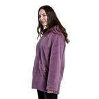 TAMSY Faux Fur Long Sleeved Hooded Coat (Size M, 12-14) - Purple