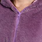 TAMSY Faux Fur Long Sleeved Hooded Coat (Size M, 12-14) - Purple