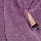 TAMSY Faux Fur Long Sleeved Hooded Coat (Size M, 12-14) - Purple
