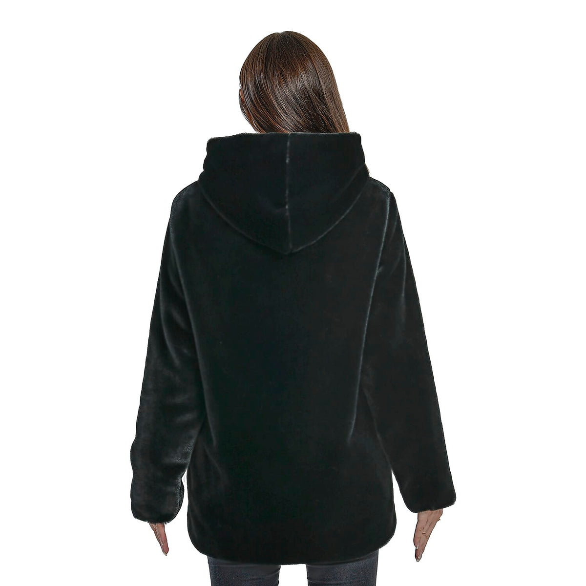 TAMSY Faux-Fur Long Sleeves Women's Coat - Black 6369001 1