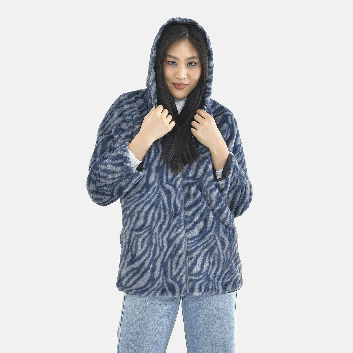 TAMSY Faux Fur Women's Hoodie With Zip Front 7019046 6