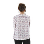 TAMSY 100% Viscose Floral Pattern Collar Blouse (Size L,16-18) - White