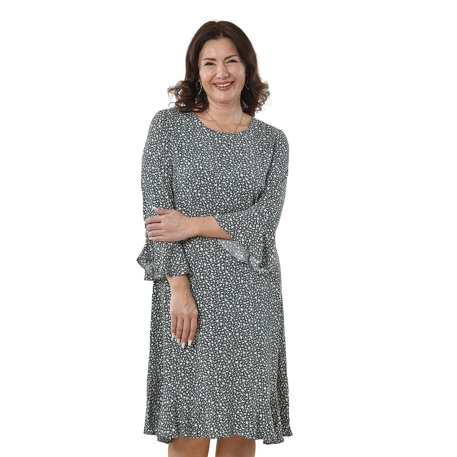 TAMSY Floral Pattern Dress - Teal Green 3887513 0