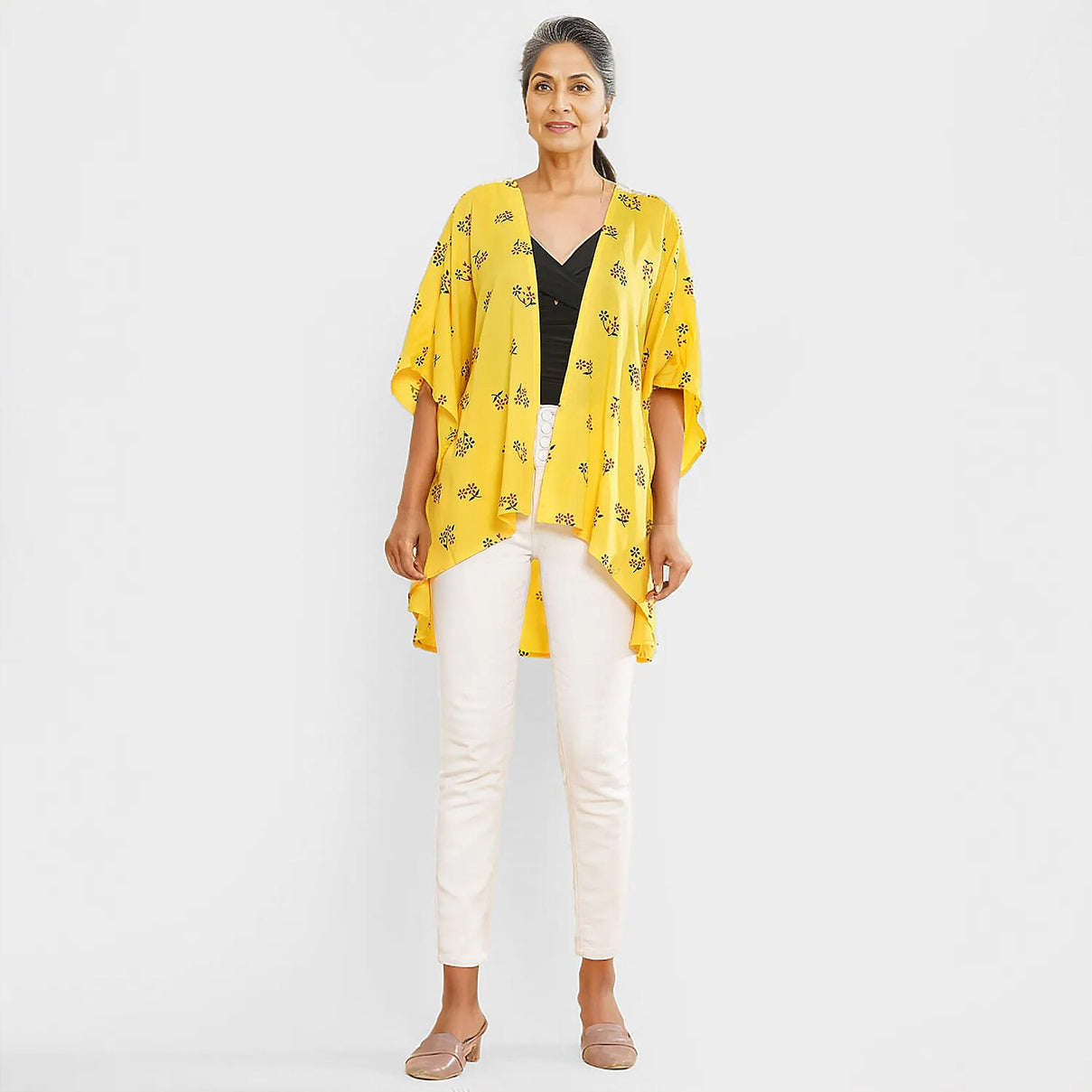 TAMSY Floral Pattern Kimono - Yellow 8858405 0