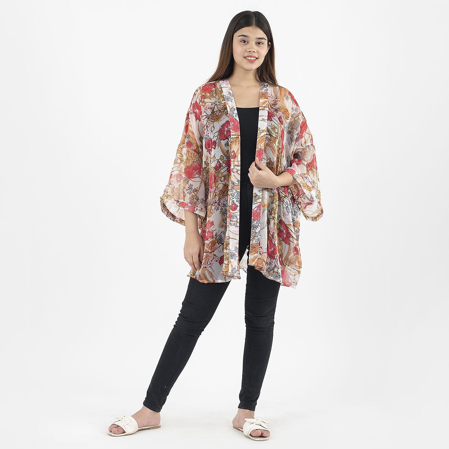 TAMSY Floral Pattern Kimono  - Pink 8927987 0