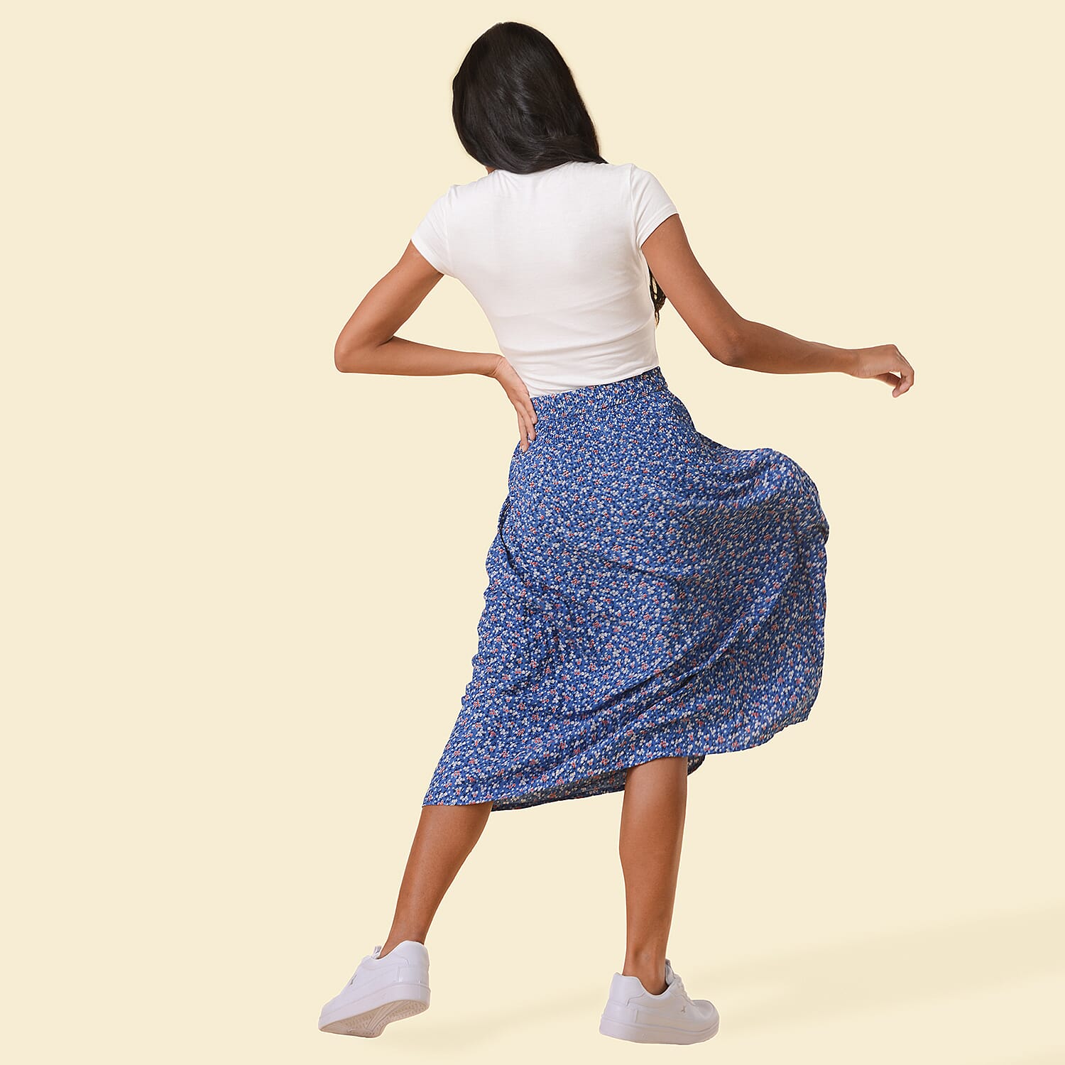 TAMSY Floral Pattern Skirt  - Blue 7332695 2