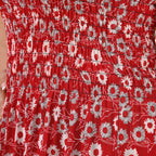 TAMSY Floral Pattern Smocked Dress (Size 8-20) - Red & Off White