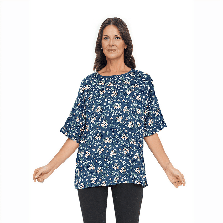 TAMSY Floral Pattern Top - Turquoise 7190842 2