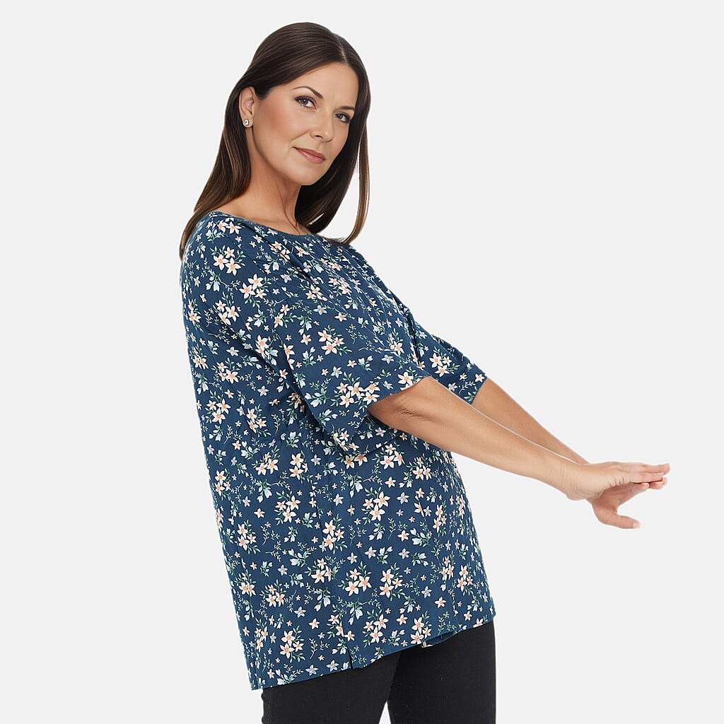 TAMSY Floral Pattern Top - Turquoise 7190842 5