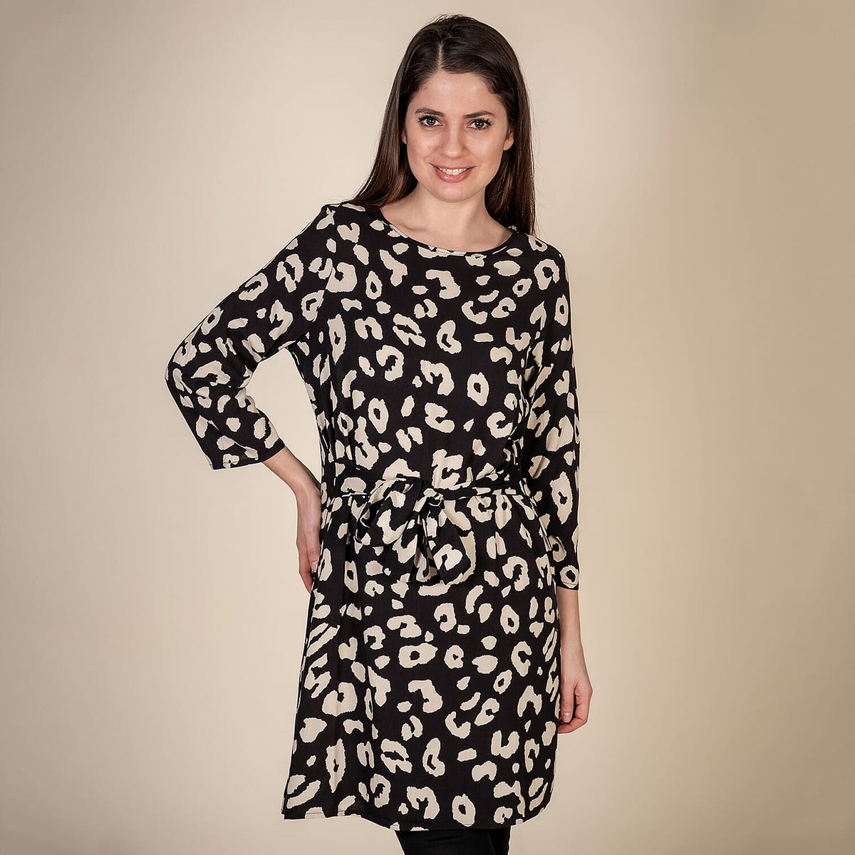 TAMSY Floral Pattern Women's Dress - Black 3880372 0