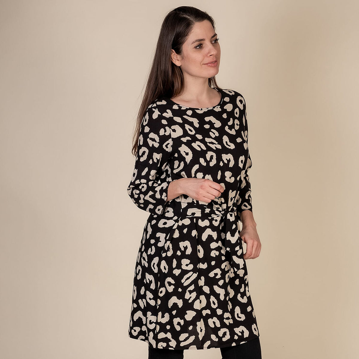 TAMSY Floral Pattern Women's Dress - Black 3880372 2