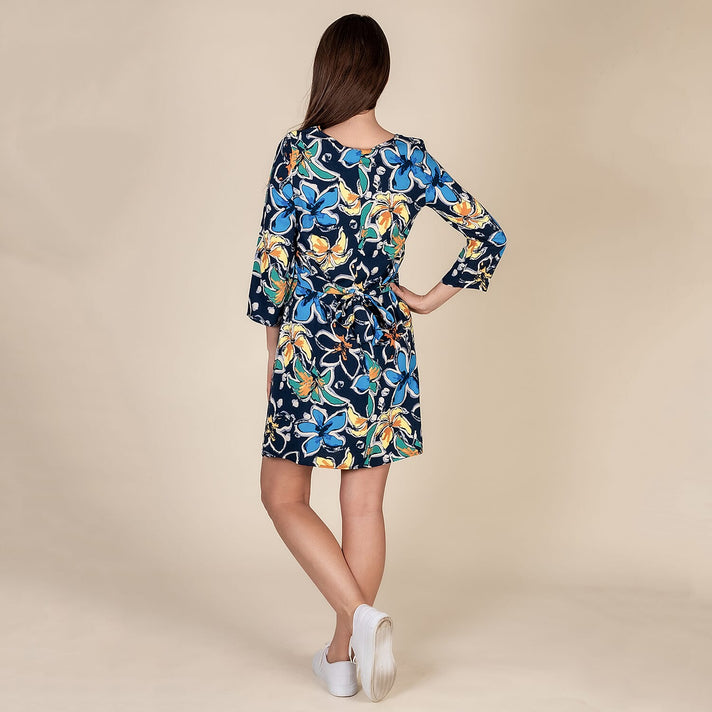 TAMSY Floral Pattern Women's Dress - Blue 3880248 2