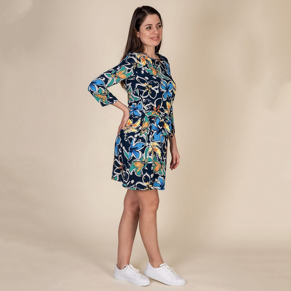 TAMSY Floral Pattern Women's Dress - Blue 3880248 2