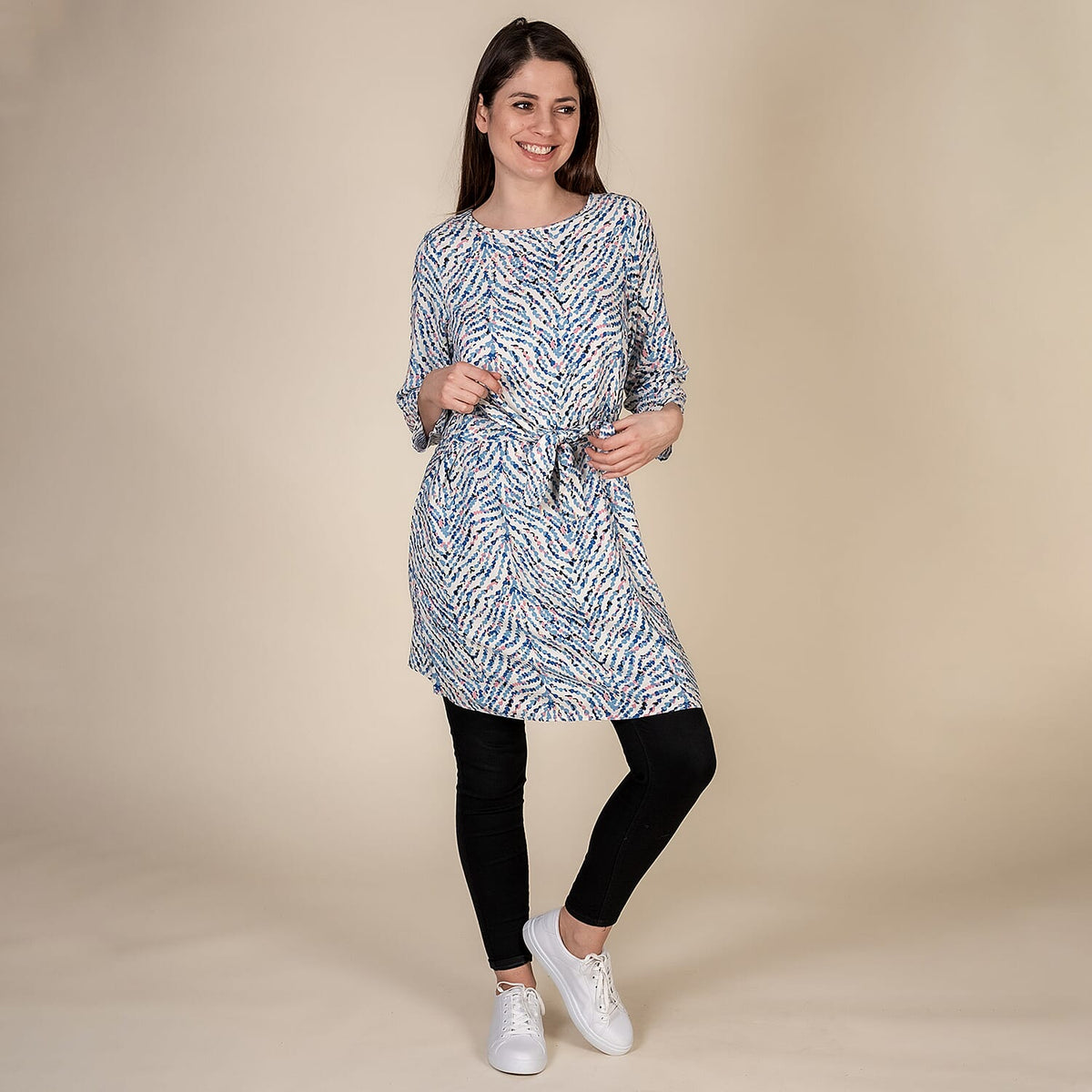 TAMSY Floral Pattern Women's Dress - Blue 3880260 0