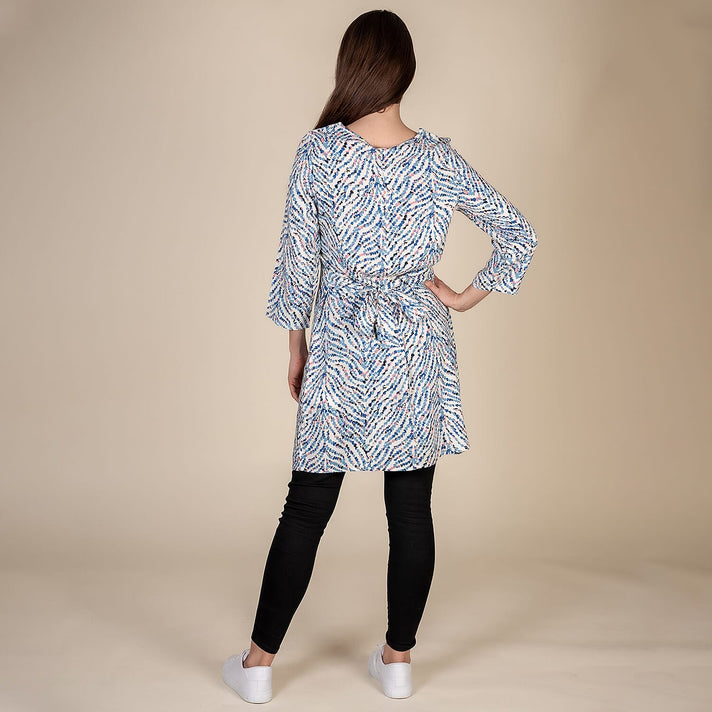 TAMSY Floral Pattern Women's Dress - Blue 3880260 2