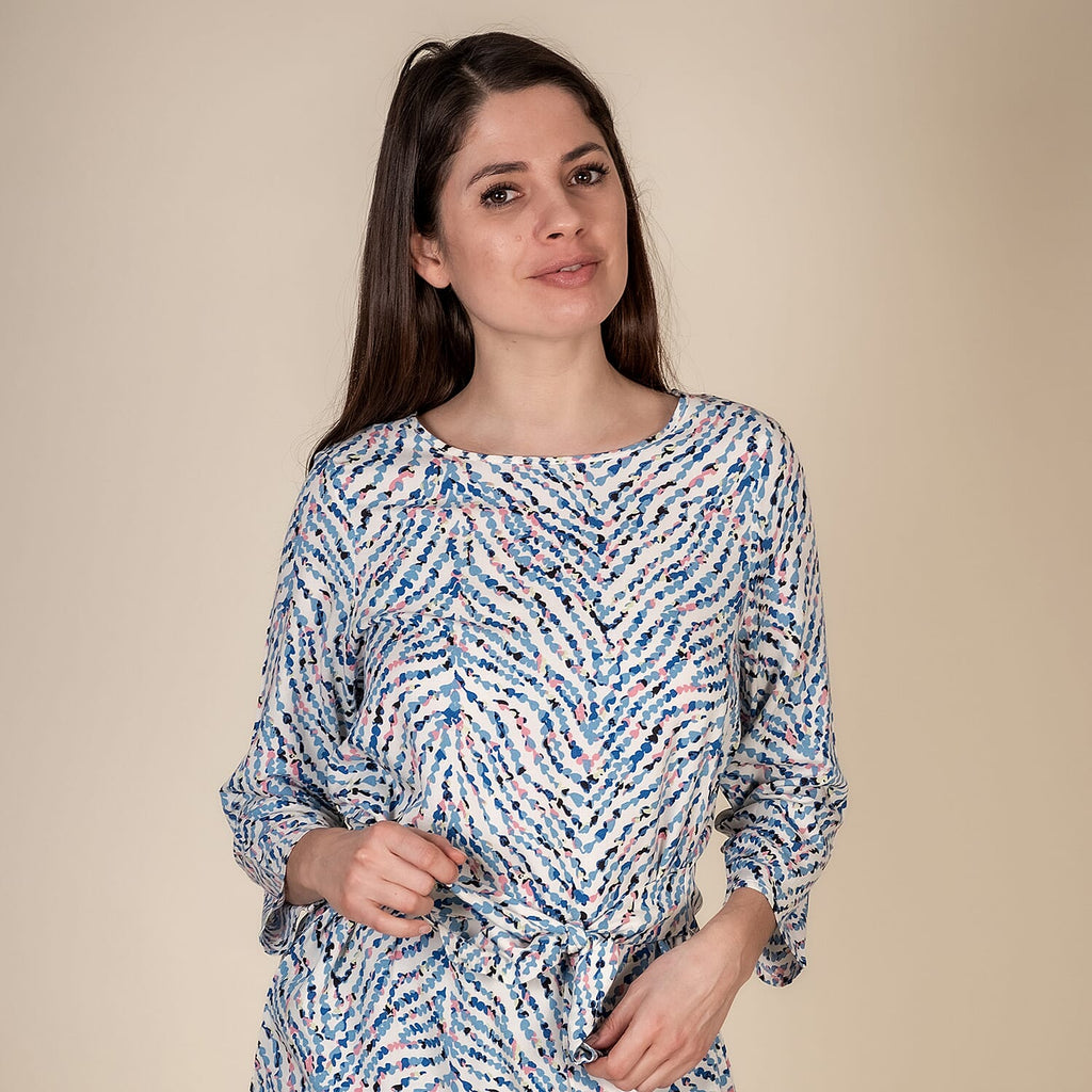 TAMSY 100% Viscose Heart Pattern Plum Dress (Size XXL,24-26) - White & Multi