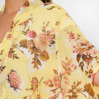 TAMSY Floral Pattern Kimono (One Size, 8-18) - Yellow