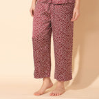 TAMSY Floral Pattern Nightwear Set (Size L) - Maroon