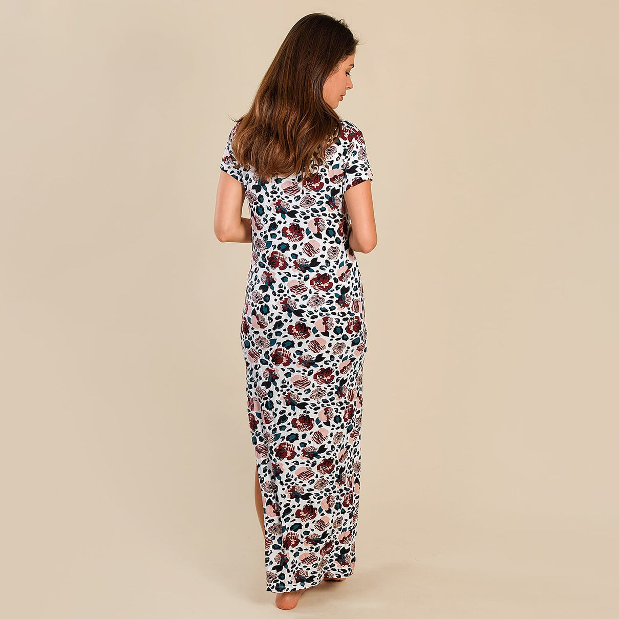 TAMSY Floral Print Long Nightdress for Women - Multi 7345719 1