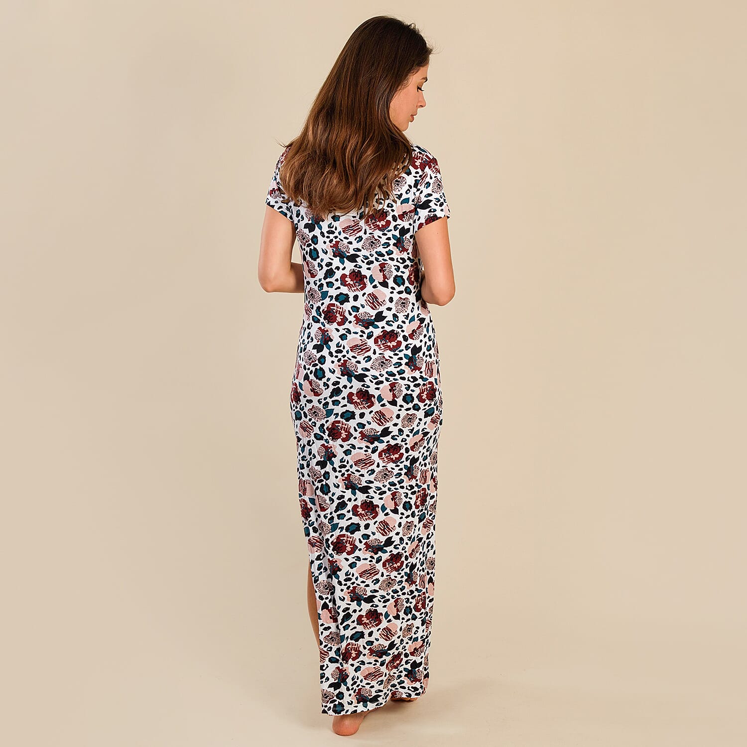 TAMSY Floral Print Long Nightdress for Women - Multi 7345719 1