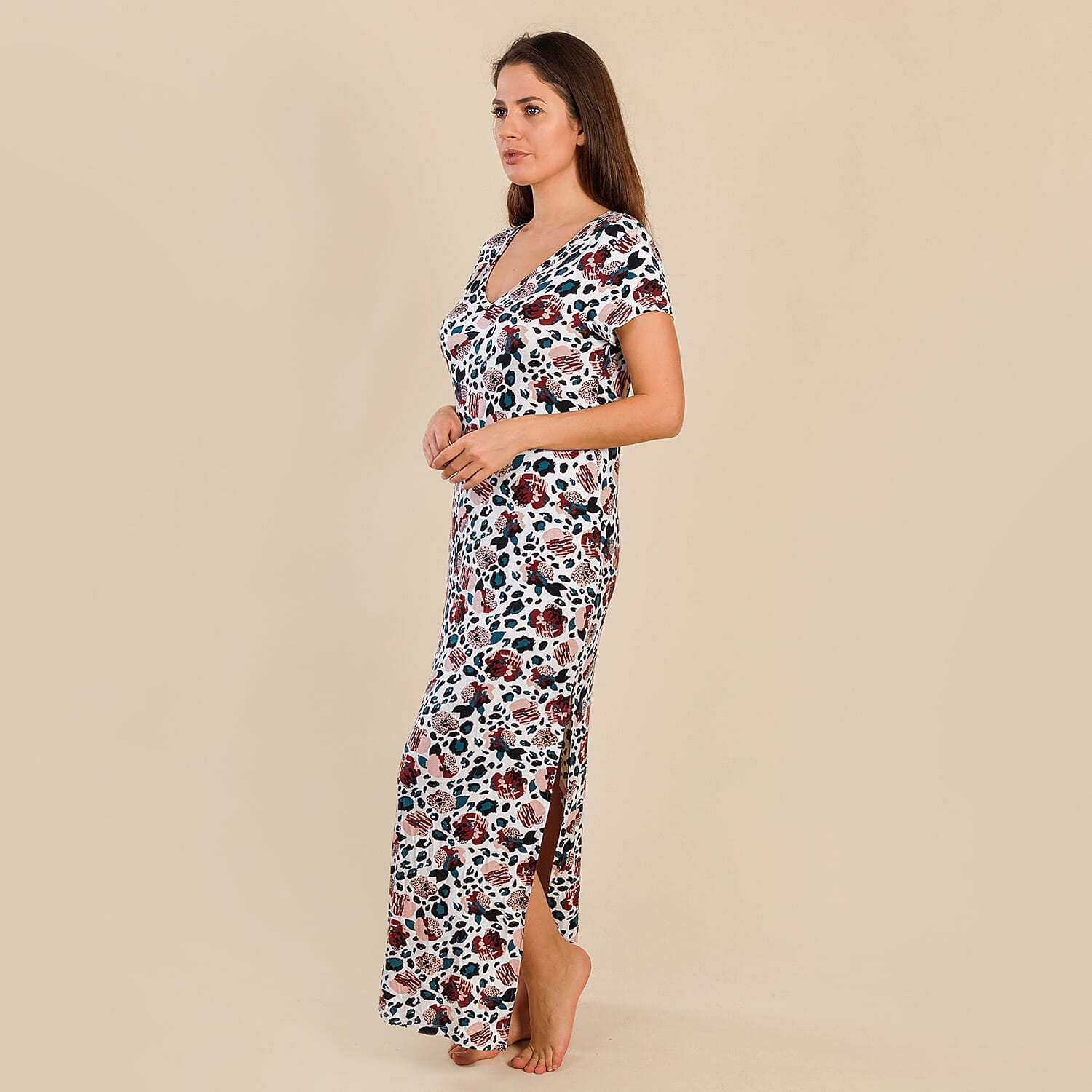 TAMSY Floral Print Long Nightdress for Women - Multi 7345719 2