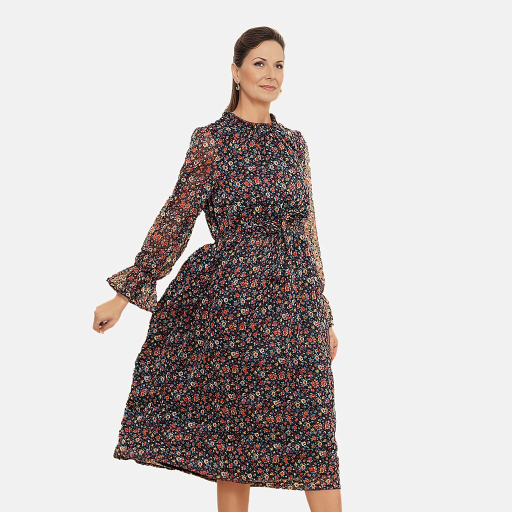 TAMSY Floral Printed Dress - Black V32555408 3