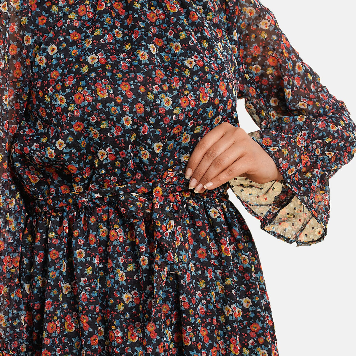 TAMSY Floral Printed Dress - Black V32555408 4