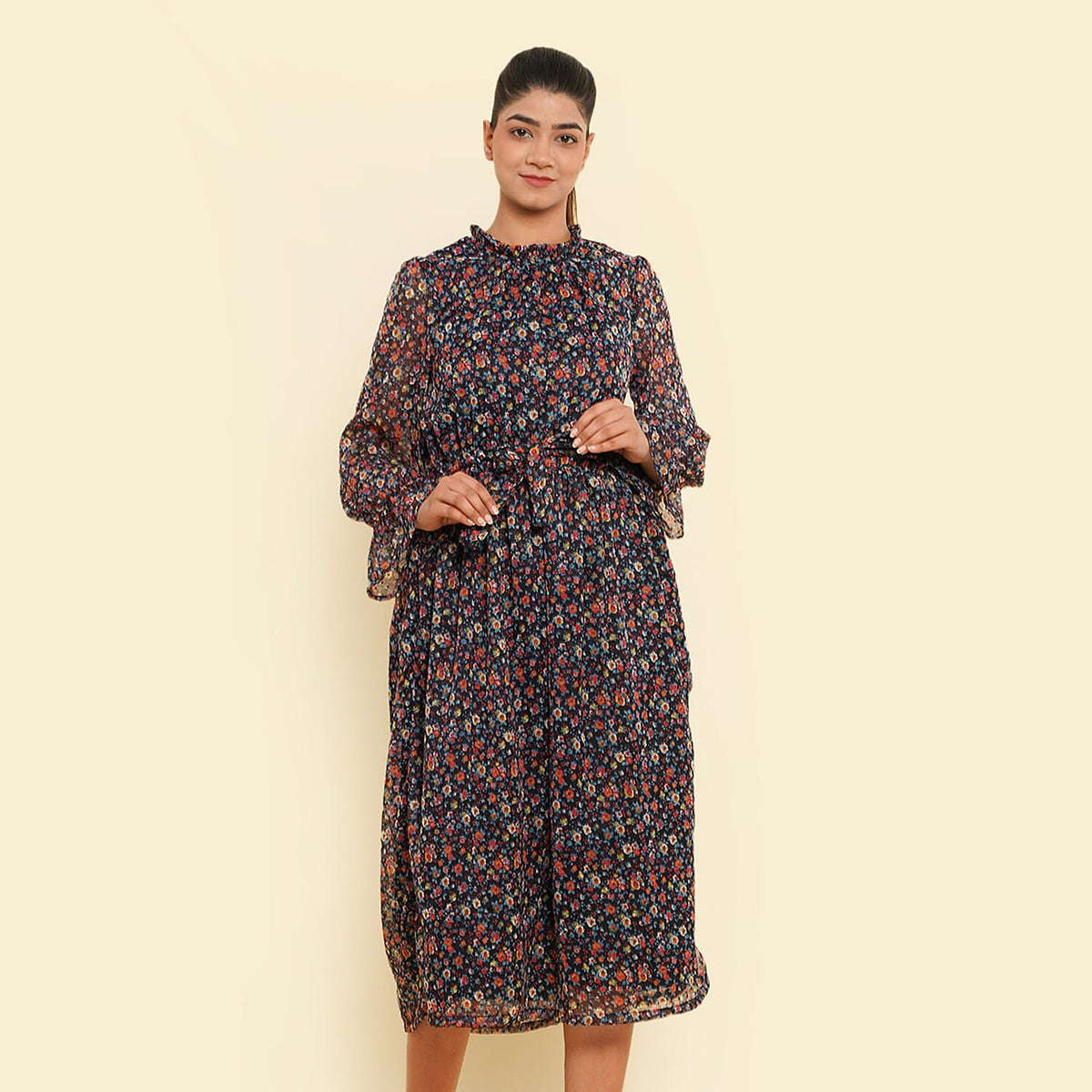 TAMSY Floral Printed Dress - Black V32515042 0