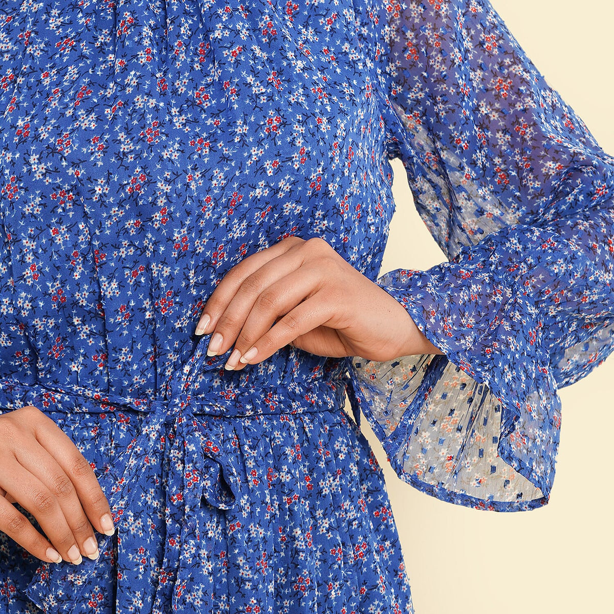 TAMSY Floral Printed Dress - Blue 7439372 4