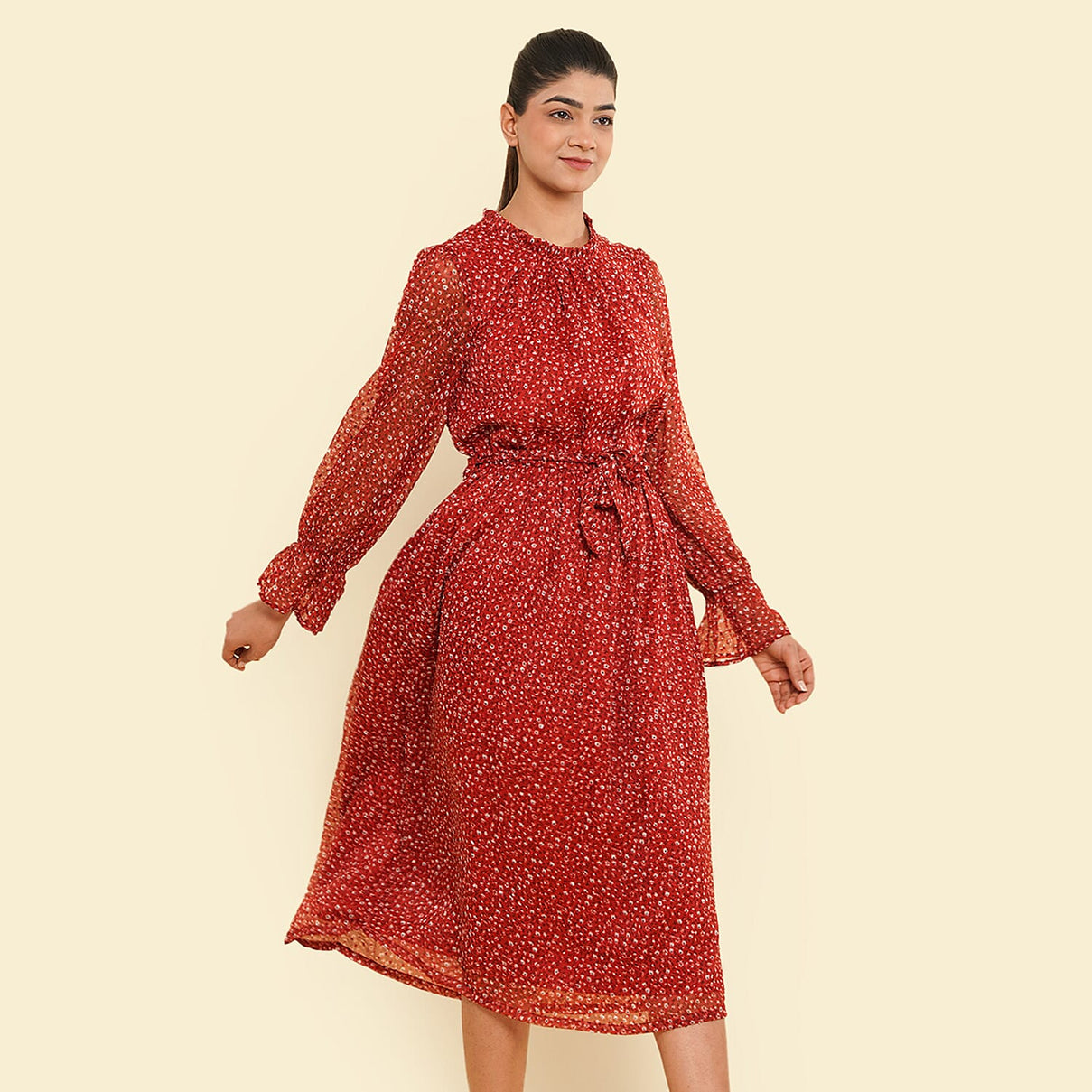 TAMSY Floral Printed Dress - Red 7439378 3