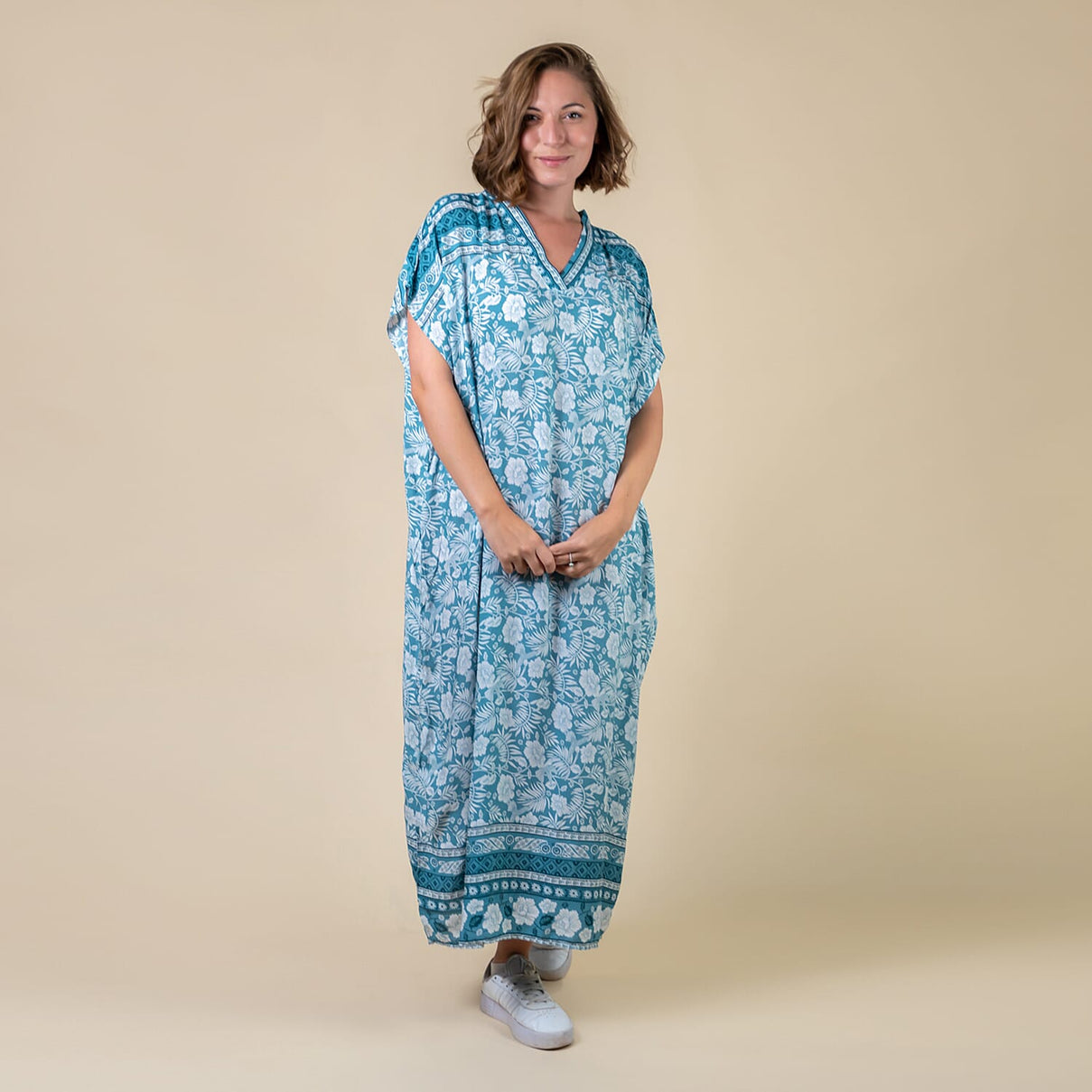 TAMSY Floral Printed Long Women's Dress  Green 6717423 0