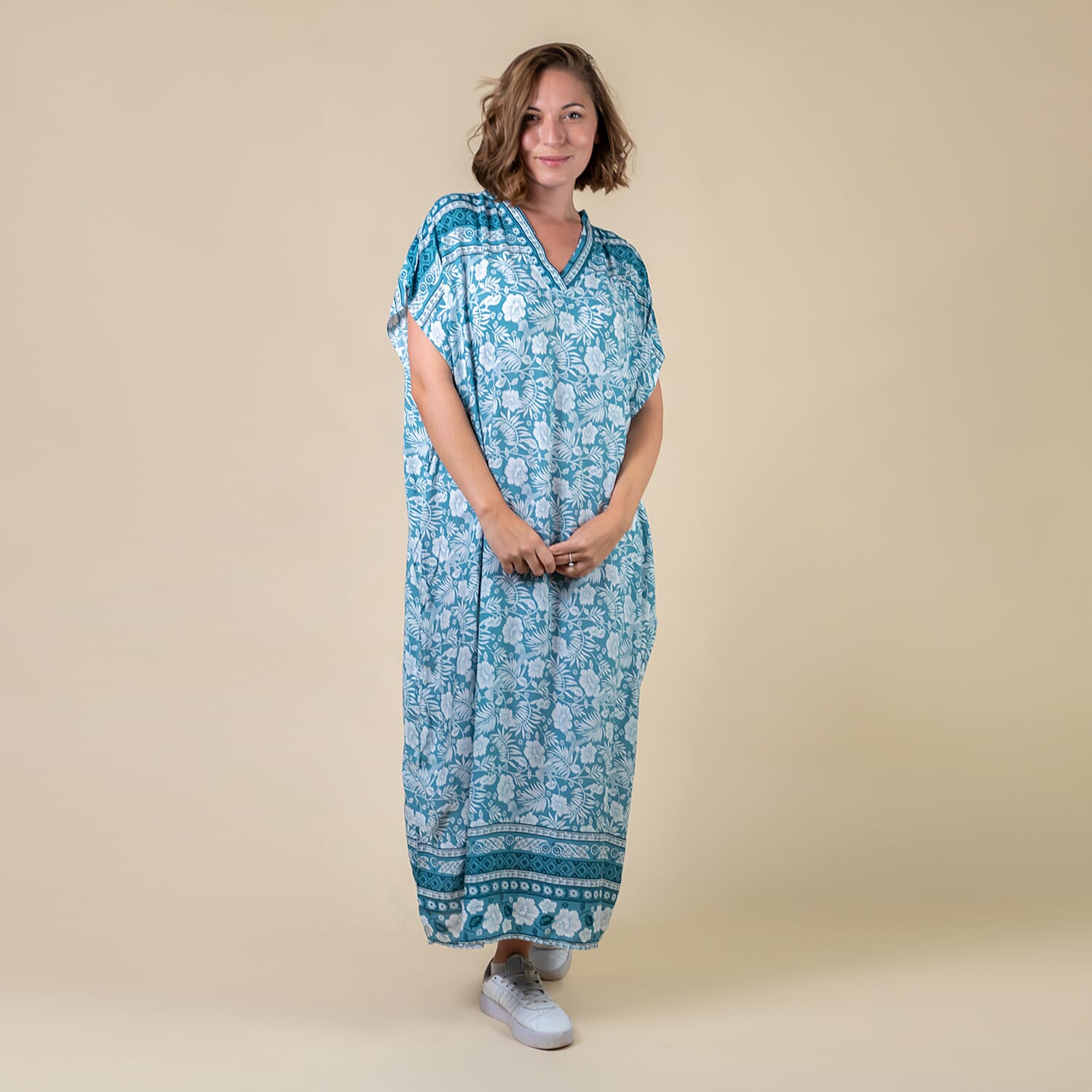 TAMSY Floral Printed Long Women's Dress  Green 6717423 0