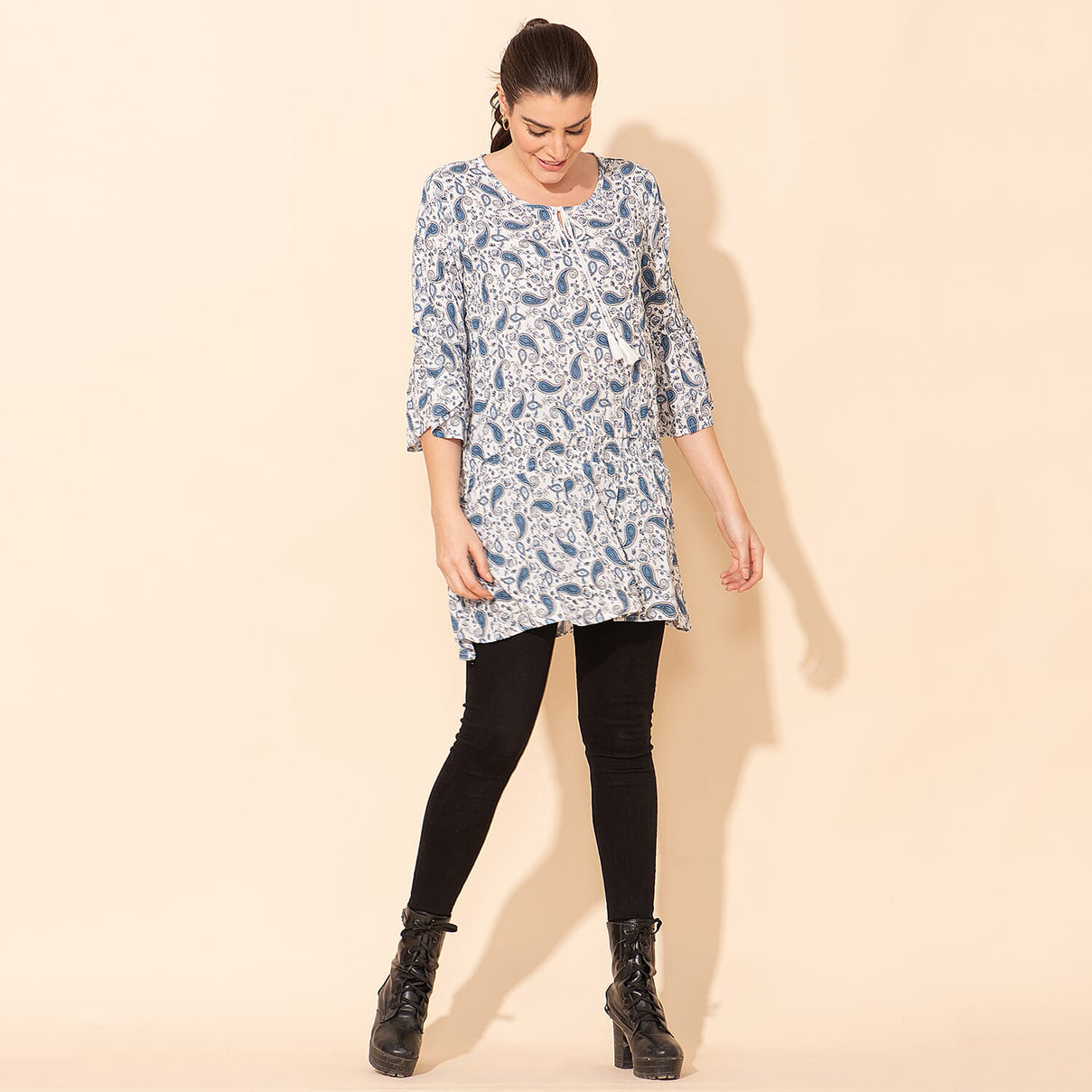 TAMSY Floral Printed Round Neckline Women's Top 6344414 2