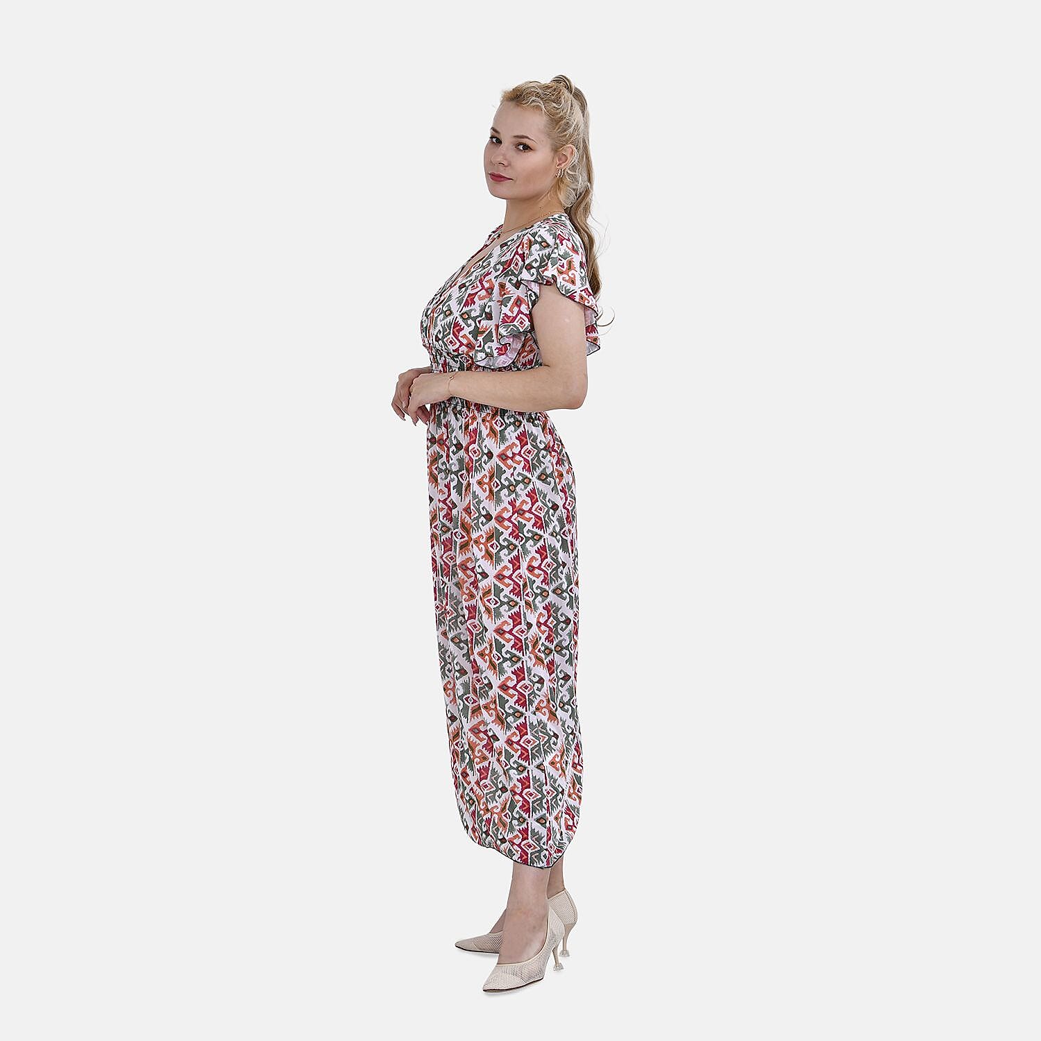 TAMSY Flutter Sleeve Smocked Midi Dress 7692901 2