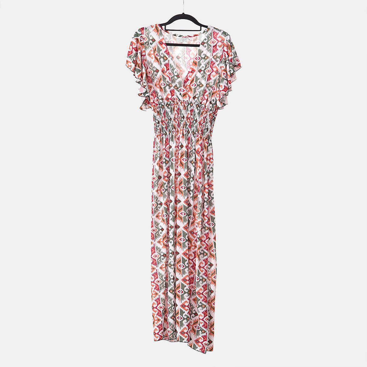 TAMSY Flutter Sleeve Smocked Midi Dress 7692901 6