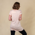 Tamsy Giraffe Pattern Round Neck Tshirt (Size XXL) - Blush Pink