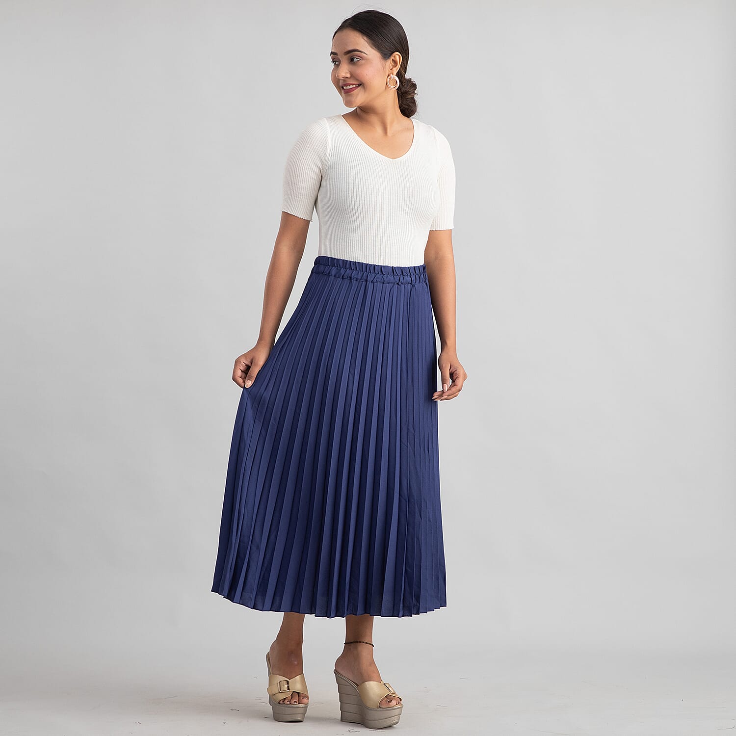 TAMSY High-rise Women's Pleated Skirt - Deep Cobalt 6711220 3