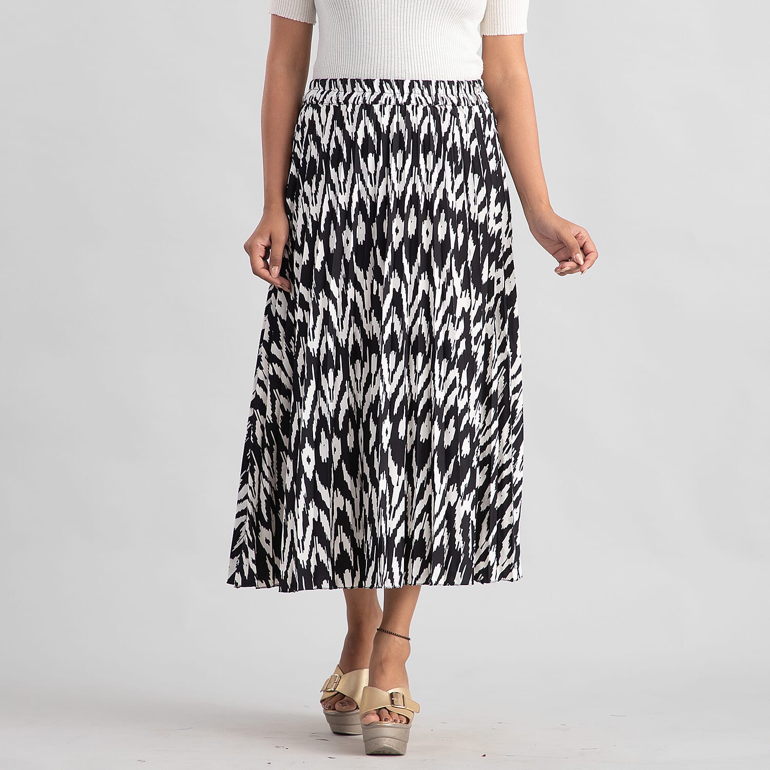 TAMSY High-rise Women's Pleated Skirt - Off White 6711205 0