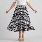 Women Umbrella Flare Pleated Elasticated Skirt (Size-L, 16-18) - Off White