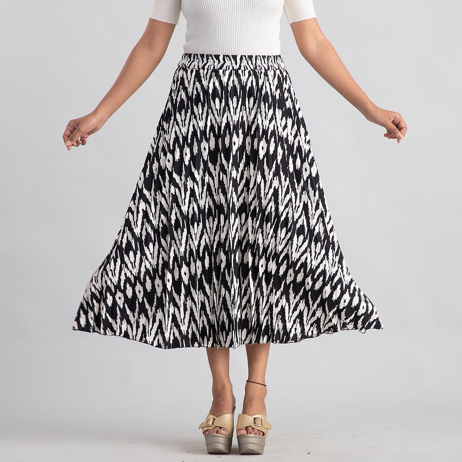 TAMSY High-rise Women's Pleated Skirt - Off White 6711205 1