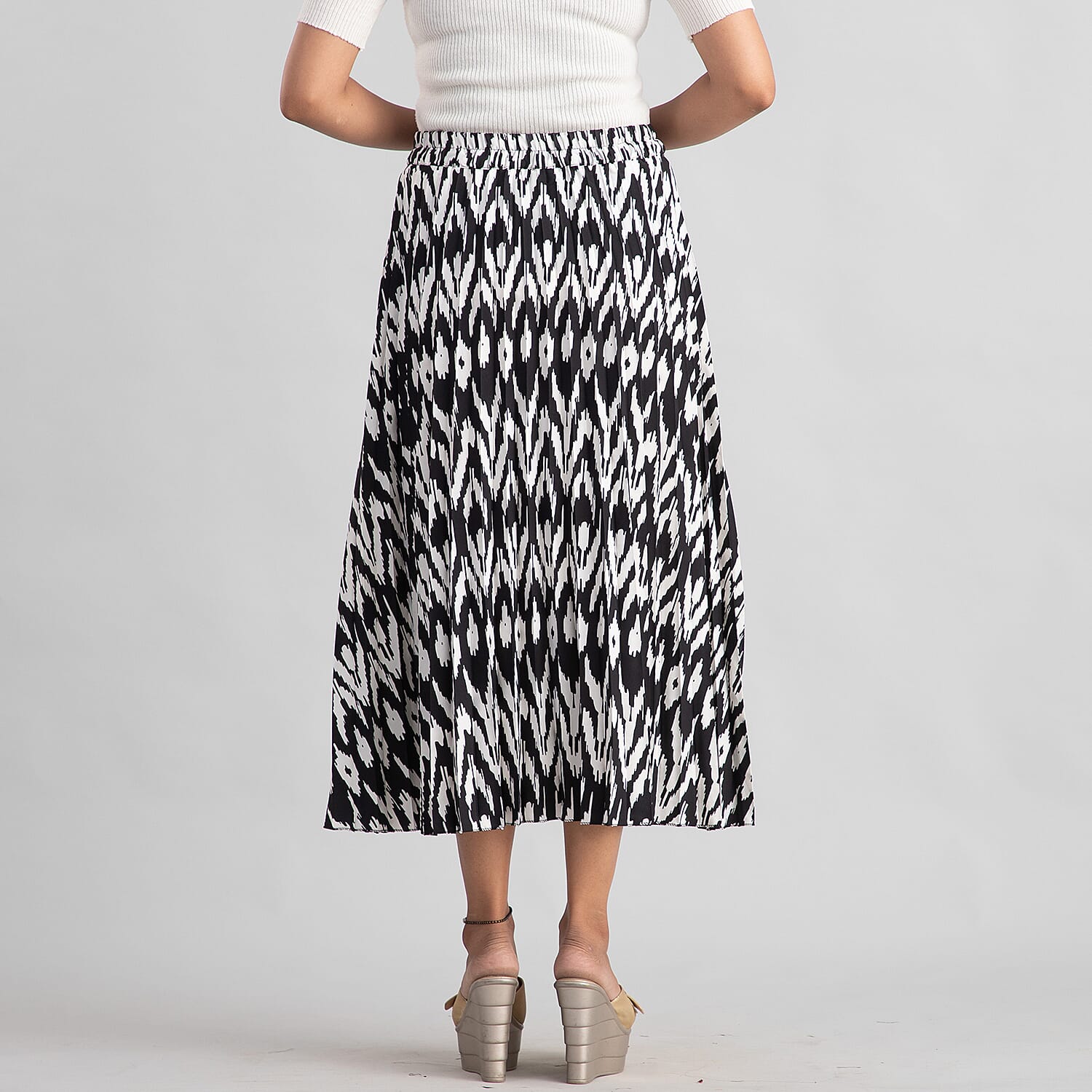 TAMSY High-rise Women's Pleated Skirt - Off White 6711205 2