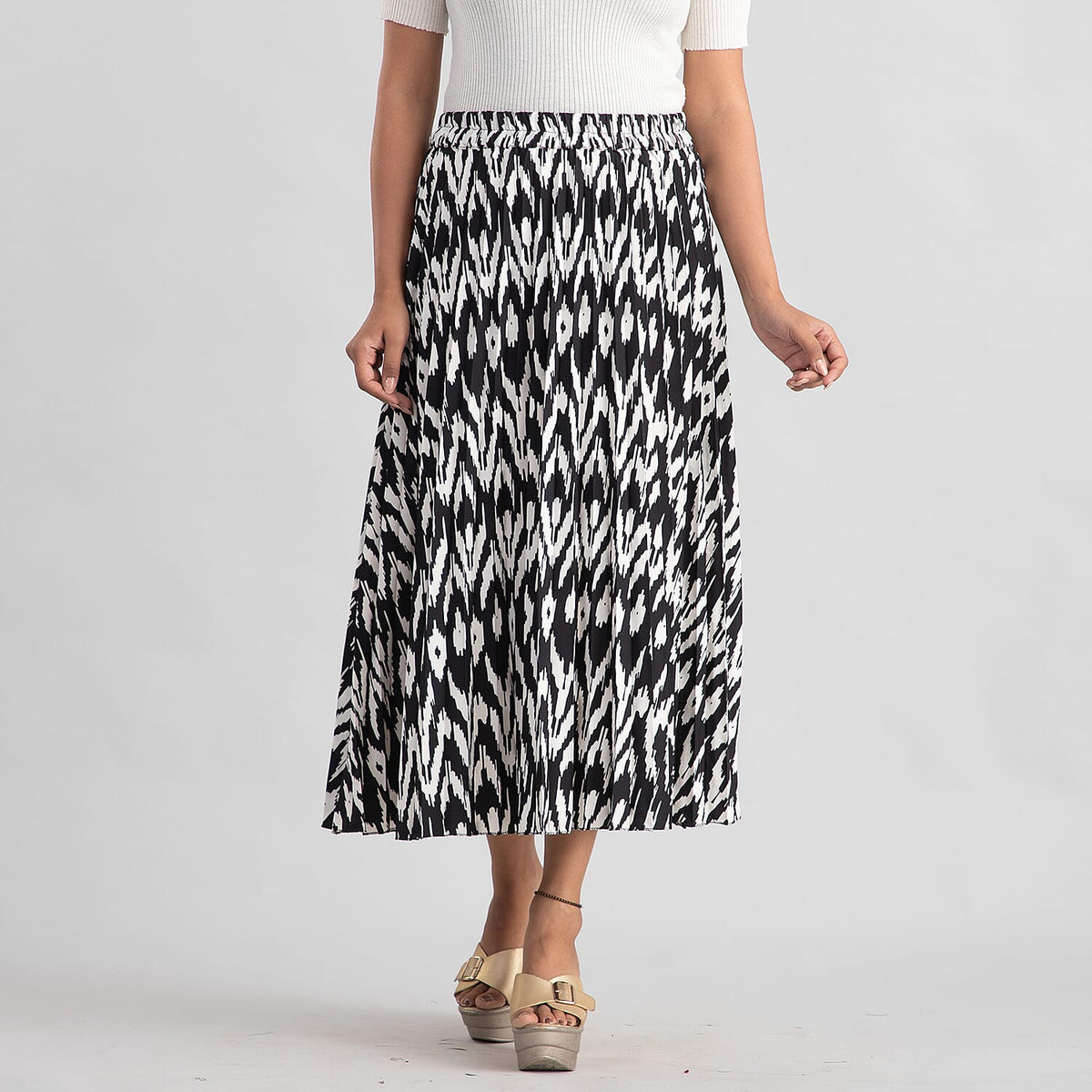 TAMSY High-rise Women's Pleated Skirt - Off White 6711208 0