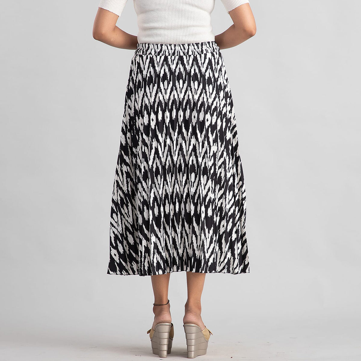 TAMSY High-rise Women's Pleated Skirt - Off White 6711208 2