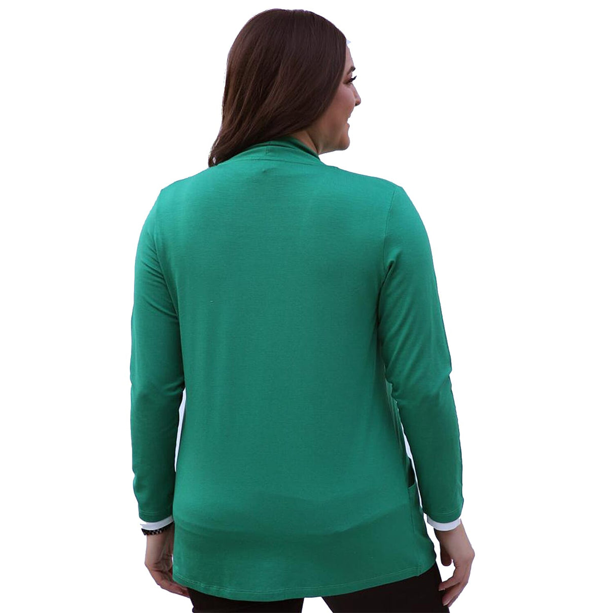 TAMSY Jersey Cardigan with Women's Pockets (Size 10) - Green 3880647 1