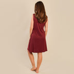 Tamsy V-Neck Sleeveless Dress (Size L,16-18) - Burgundy