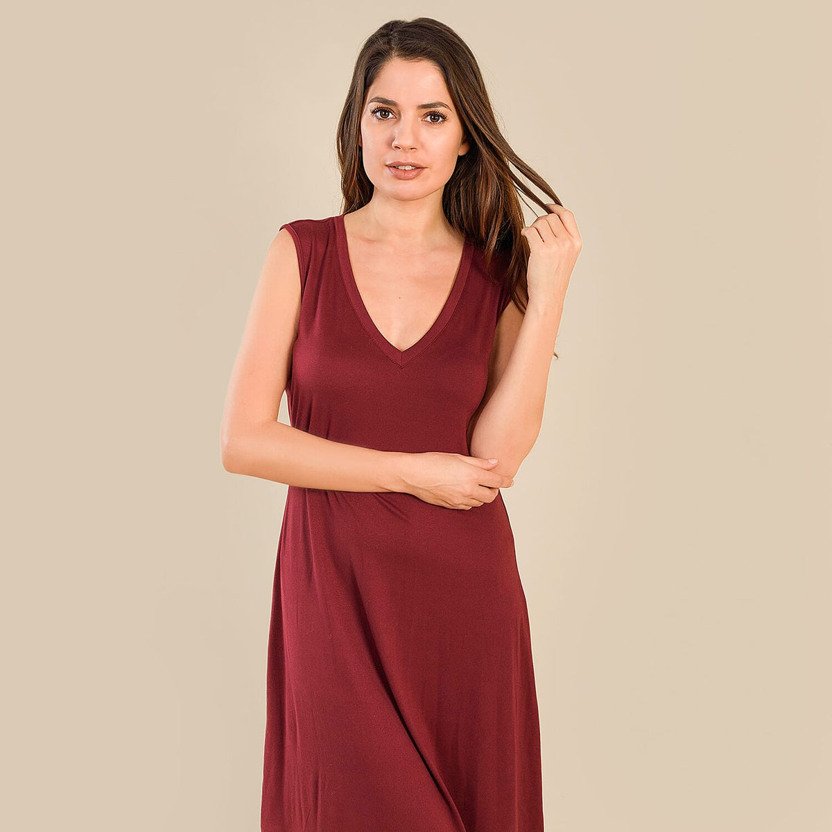TAMSY Jersey Nightdress for Women - Burgundy 7345432 2