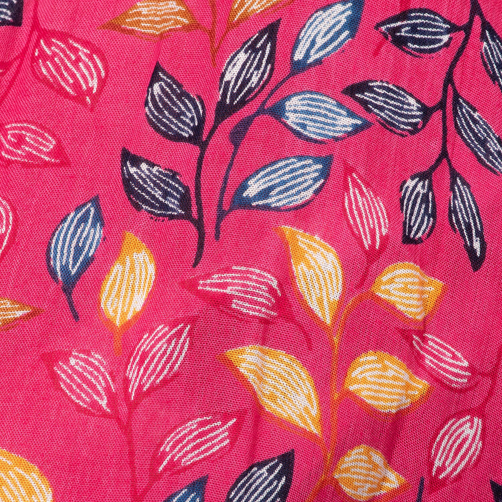 Tamsy 100% Viscose Printed Jumpsuit with Elasticated Waist (Size XXL) - Pink