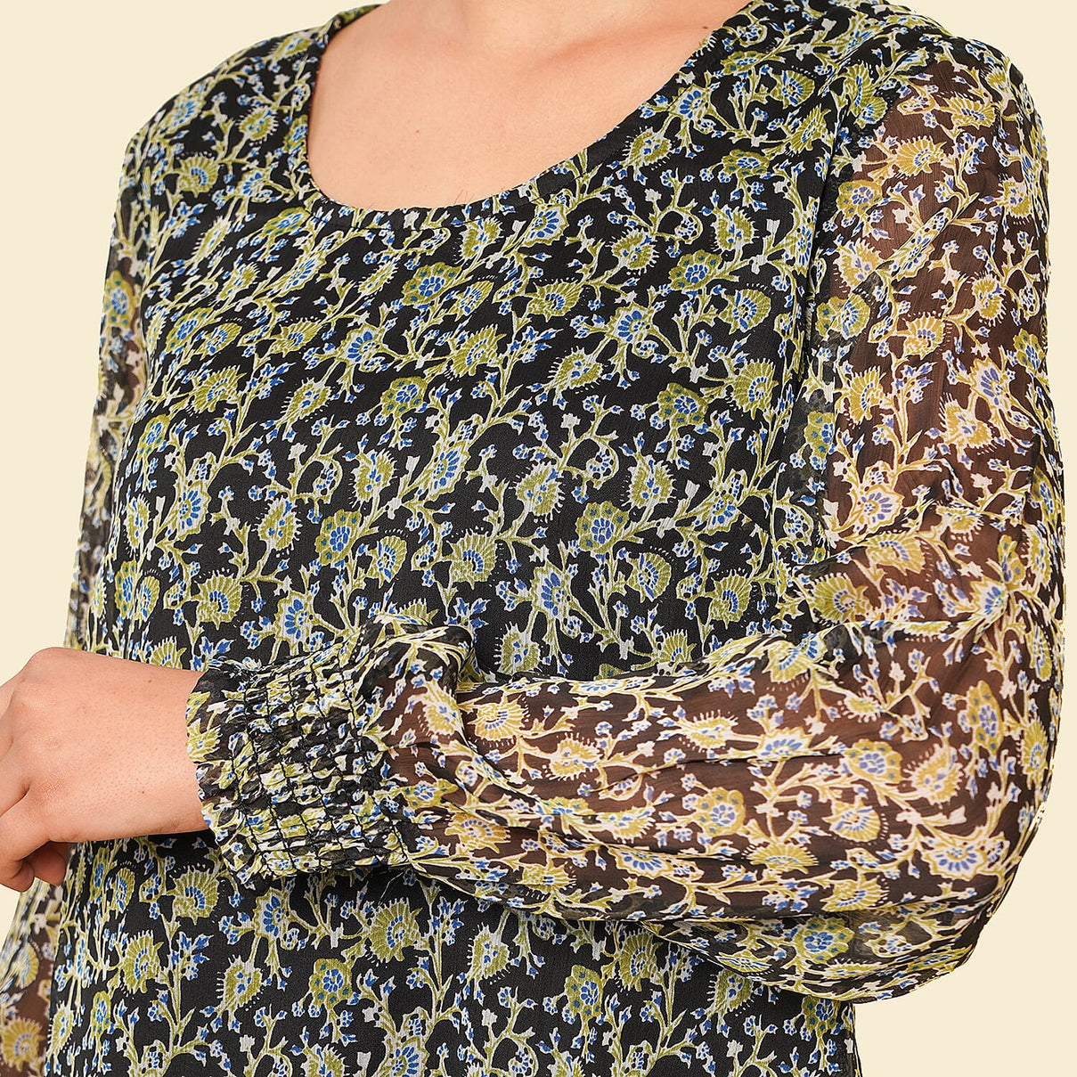TAMSY Leaves Pattern Women's Top - Green 7310239 4